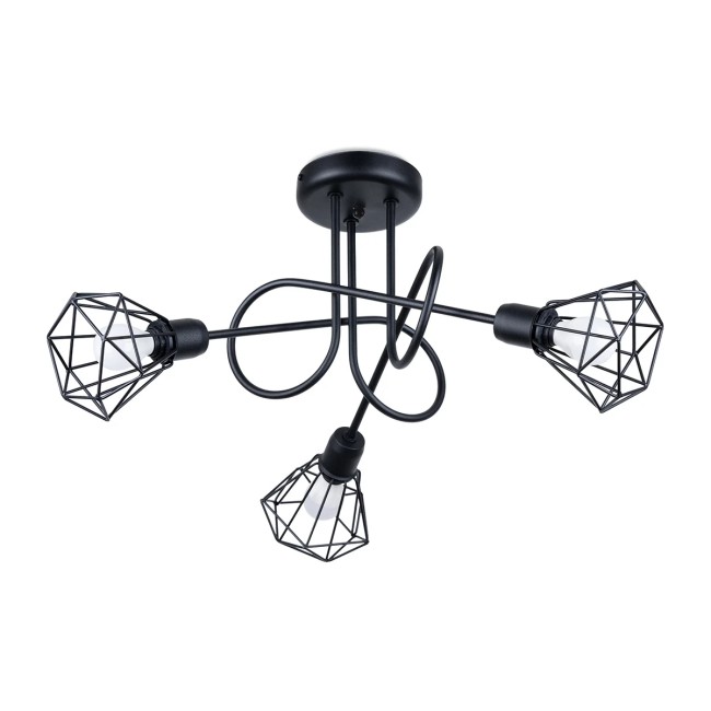 Ceiling lamp Mozosa, black, 3 lights