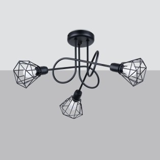 Ceiling lamp Mozosa, black, 3 lights