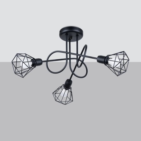 Ceiling lamp Mozosa, black, 3 lights