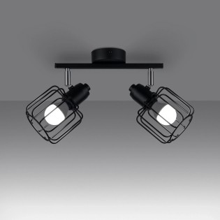 Wall spotlight Naxa, black, 2 lights