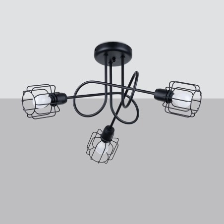 Ceiling lamp Naxa, black, 3 lights