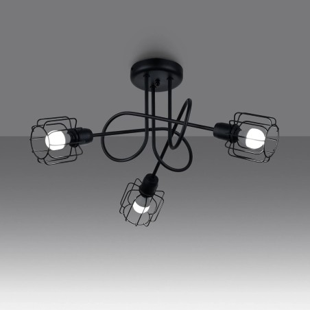 Ceiling lamp Naxa, black, 3 lights
