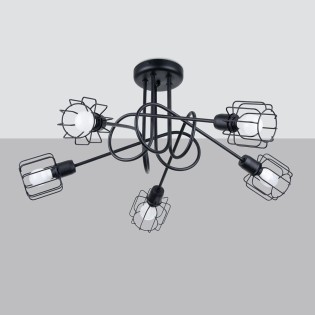 Ceiling lamp Naxa, black, 5 lights