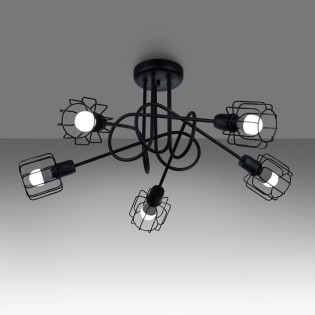 Ceiling lamp Naxa, black, 5 lights
