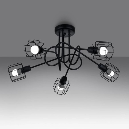 Ceiling lamp Naxa, black, 5 lights