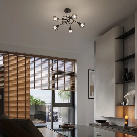Ceiling lamp Naxa, black, 5 lights