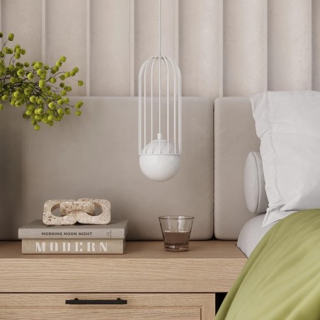 Pendant lamp Zovolu, white, 1 light