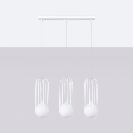 Pendant lamp Zovolu, white, 3 lights