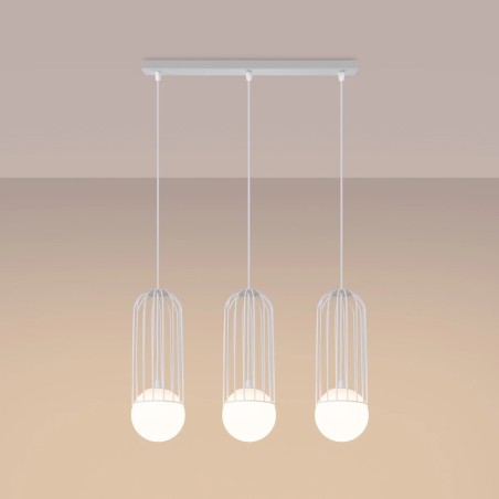 Pendant lamp Zovolu, white, 3 lights