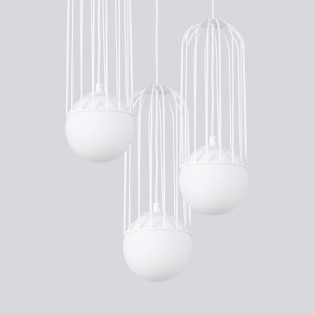 Pendant lamp Zovolu, white, 3 lights