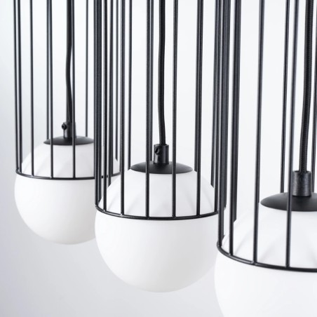 Pendant lamp Zovolu, black, 3 lights