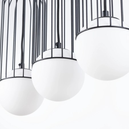 Pendant lamp Zovolu, black, 3 lights