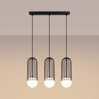Pendant lamp Zovolu, black, 3 lights