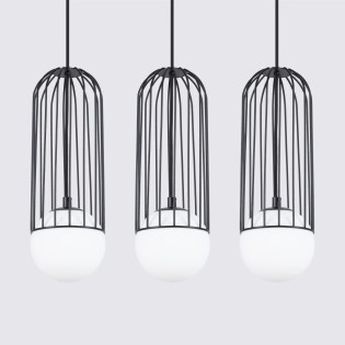 Pendant lamp Zovolu, black, 3 lights