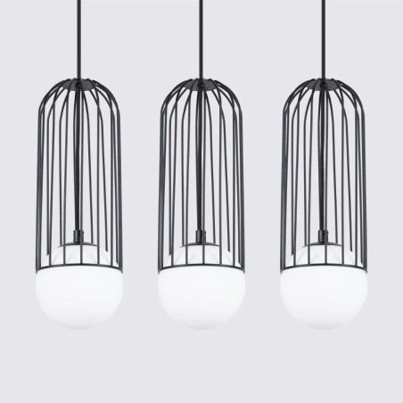 Pendant lamp Zovolu, black, 3 lights