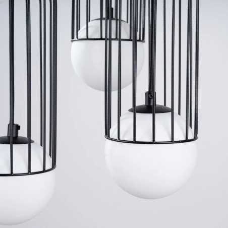 Pendant lamp Zovolu, black, 3 lights