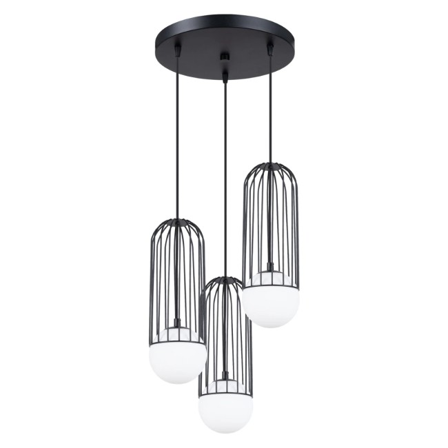 Pendant lamp Zovolu, black, 3 lights