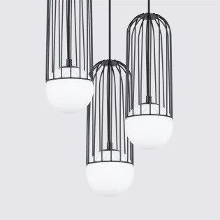 Pendant lamp Zovolu, black, 3 lights