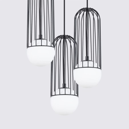 Pendant lamp Zovolu, black, 3 lights