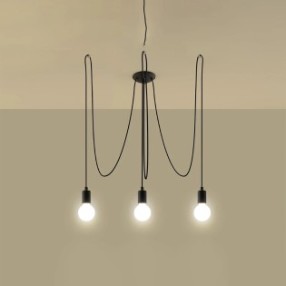 Pendant lamp Asum, black, 3 lights