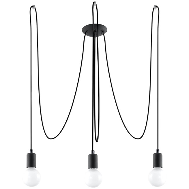 Pendant lamp Asum, black, 3 lights