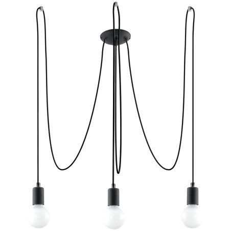 Pendant lamp Asum, black, 3 lights
