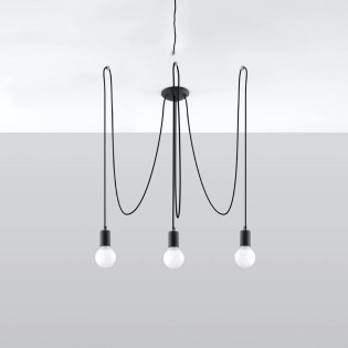 Pendant lamp Asum, black, 3 lights