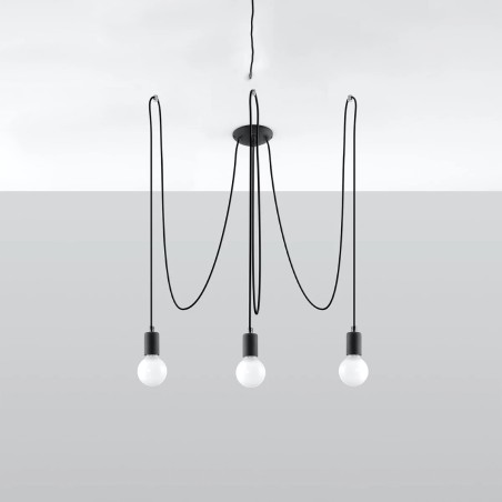 Pendant lamp Asum, black, 3 lights