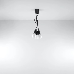 Pendant lamp Tina, black, 3 lights
