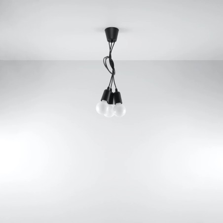Pendant lamp Tina, black, 3 lights