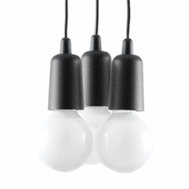 Pendant lamp Tina, black, 3 lights