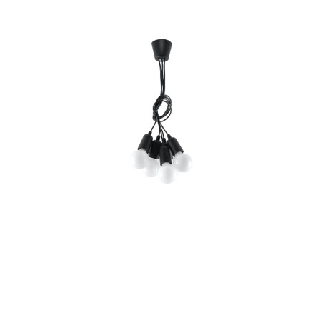 Pendant lamp Tina, black, 5 lights