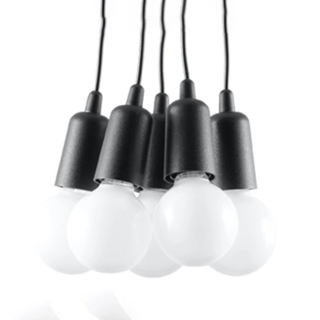 Pendant lamp Tina, black, 5 lights