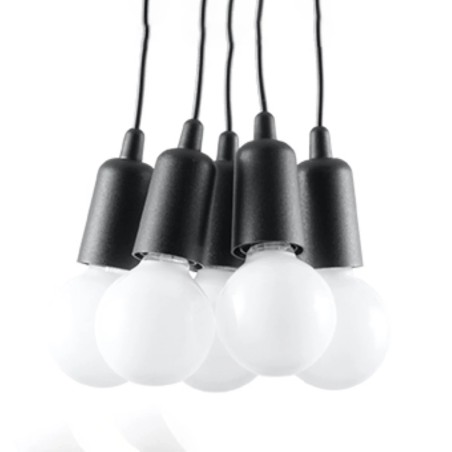 Pendant lamp Tina, black, 5 lights