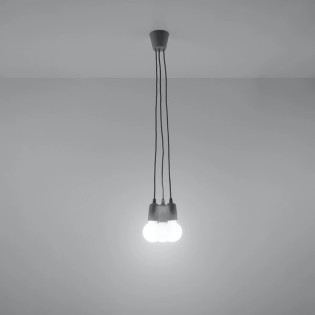Pendant lamp Tina, gray, 3 lights