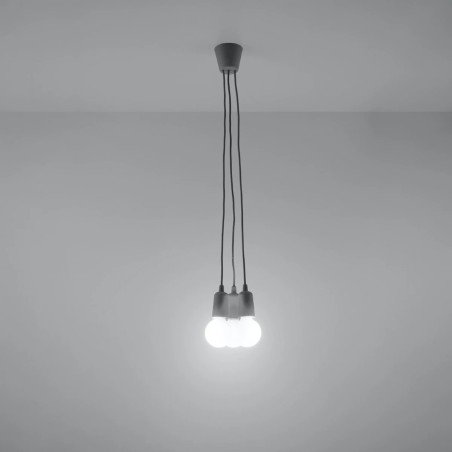 Pendant lamp Tina, gray, 3 lights