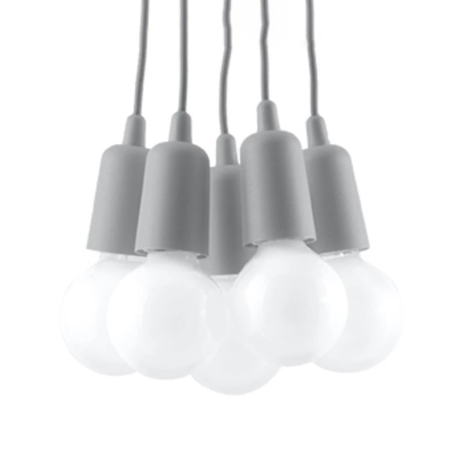 Pendant lamp Tina, gray, 5 lights