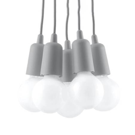 Pendant lamp Tina, gray, 5 lights