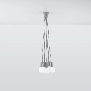 Pendant lamp Tina, gray, 5 lights