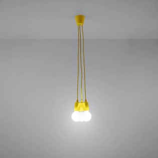 Pendant lamp Tina, yellow, 3 lights