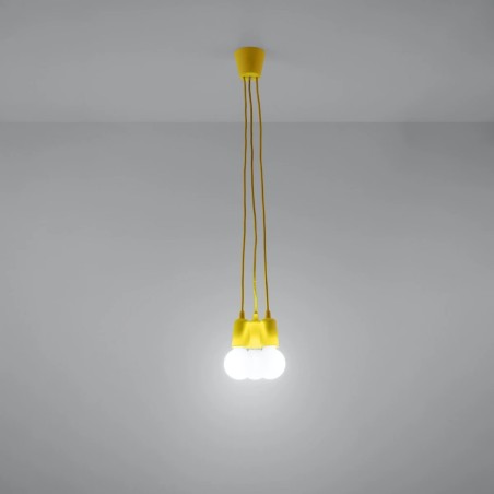 Pendant lamp Tina, yellow, 3 lights