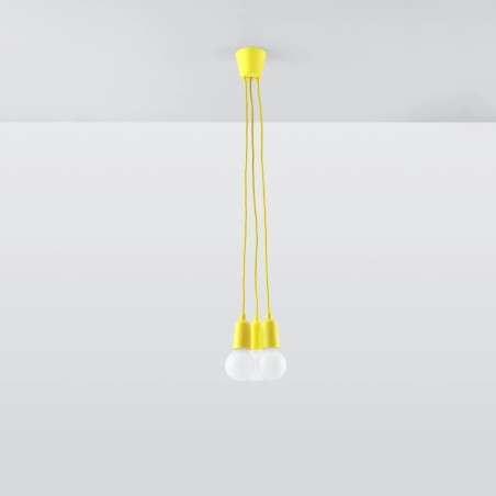 Pendant lamp Tina, yellow, 3 lights