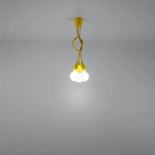 Pendant lamp Tina, yellow, 3 lights