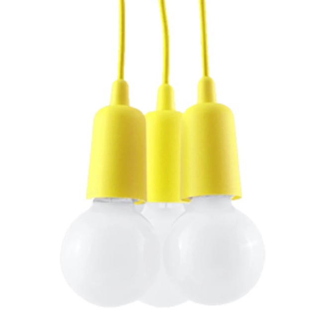 Pendant lamp Tina, yellow, 3 lights