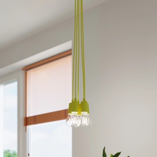 Pendant lamp Tina, yellow, 3 lights