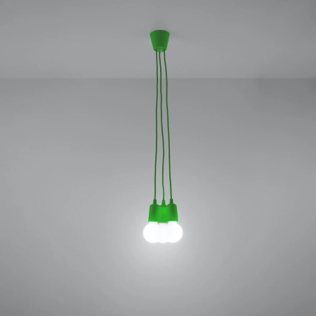Pendant lamp Tina, green, 3 lights