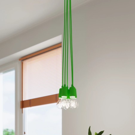 Pendant lamp Tina, green, 3 lights