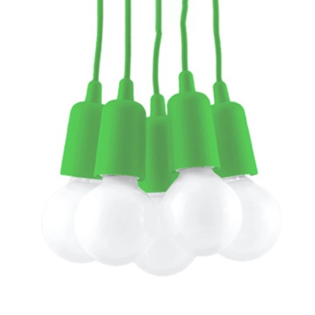 Pendant lamp Tina, green, 5 lights