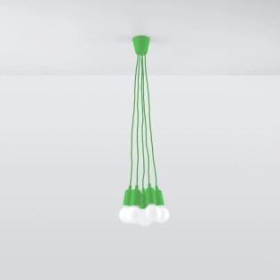 Pendant lamp Tina, green, 5 lights