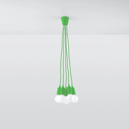 Pendant lamp Tina, green, 5 lights